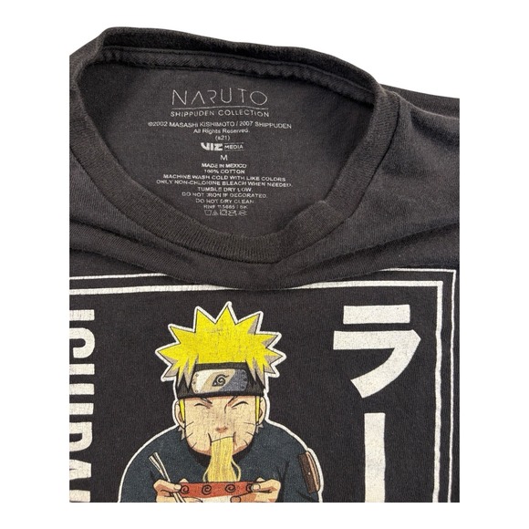 Naruto Ichiraku Ramen Shop T-Shirt Medium Black Anime Tee Shippuden - Picture 3 of 6